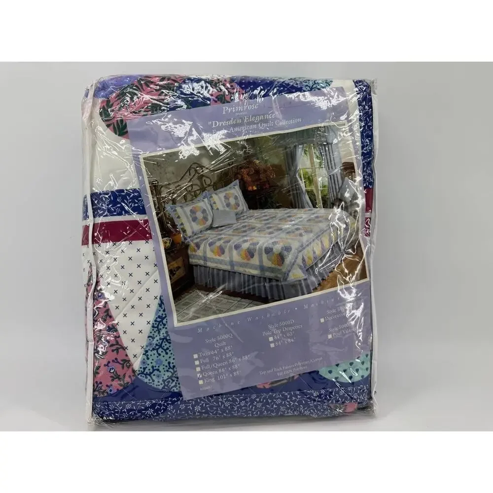 Primrose Dresden Elegance Full Quilt Floral Cotton Blend USA New Sealed